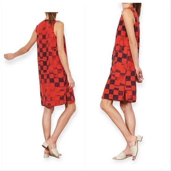 RAQUEL ALLEGRA Check Print Tank Dress in Ruby Checker, Size XS, New with Tags. - Picture 2 of 15